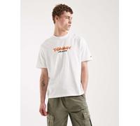 T-shirt Tommy Jeans 90S Block bianca arancione - XL