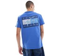 Tommy Jeans - T-shirt blu con stampa della bandiera e grafica sul retro S