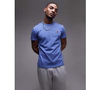 Tommy Jeans - T-shirt blu mélange con logo regular fit S