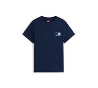 Tommy Jeans - T-shirt blu navy con bandiera del logo stile neon 50