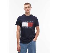 Tommy Jeans - T-shirt blu navy con bandiera grande 52