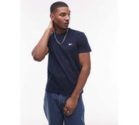 Tommy Jeans - T-shirt blu navy regular con toppa con logo S