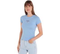 Tommy Jeans T-shirt Maniche Corte Donna Slim Scollo Rotondo, Blu (Moderate Blue), XXS