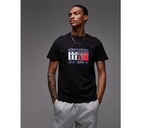 Tommy Jeans - T-shirt nera con bandiera anni '90-Nero 48