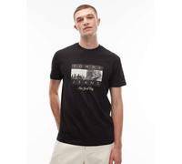 Tommy Jeans - T-shirt nera con bandiera stampa fotografica-Nero 50
