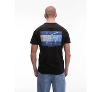 Tommy Jeans - T-shirt nera con grafica della bandiera stampata sul retro-Nero 2XL