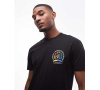 Tommy Jeans - T-shirt nera con logo colorato a stemma-Nero L
