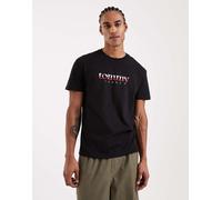 Tommy Jeans - T-shirt nera con logo grande sfumato-Nero 46