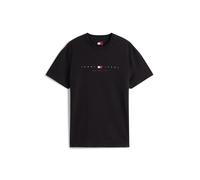 Tommy Jeans - T-shirt nera con logo lineare al centro-Nero 54