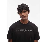 Tommy Jeans - T-shirt nera con logo lineare-Nero XS