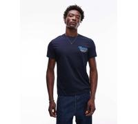 Tommy Jeans - T-shirt slim blu navy con logo in rilievo sul petto 48