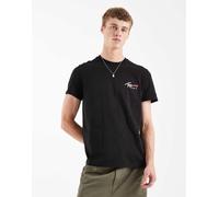 Tommy Jeans - T-shirt slim nera con logo sul petto-Nero 44