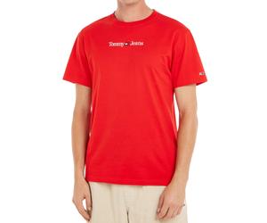 Tommy Jeans T-Shirt TJM Classic Linear Cotone Rosso