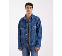 Tommy Jeans - Theo - Giacca trucker oversize lavaggio blu medio con stampa 46