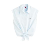 Tommy Jeans - Tie-front Poplin Shirt - -Blouses & Shirts -Donna -Blu -M