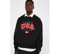 Tommy Jeans - Tjm Boxy Modern Sport Usa Crew Nero - Abbigliamento S Nero
