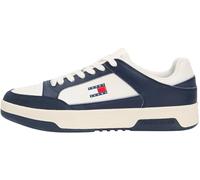 Tommy Jeans Tjm Cupsole Leather Em0em01660, Basso Top Uomo, White (Ecru/Dark Night Navy), 40 EU