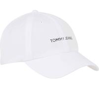Tommy Jeans Tjm Linear Logo cap YBR Coperchio, Bianco, Taglia Unica Uomo