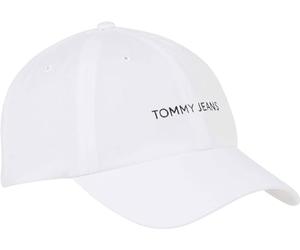 Tommy Jeans Tjm Linear Logo cap YBR Coperchio, Bianco, Taglia Unica Uomo