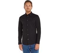 Tommy Jeans Tjm Original Stretch Shirt Dm0dm04405, Camicia a Maniche Lunghe Uomo, Nero (Tommy Black), XXS