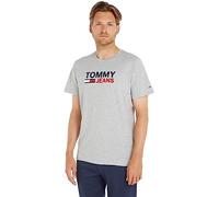 Tommy Jeans Tjm Reg Corp Logo Tee Dm0dm15379, Magliette a maniche corte Uomo, Grigio (Lt Grey Htr), XS