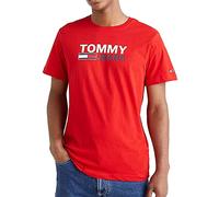 Tommy Jeans Tjm Reg Corp Logo Tee Dm0dm15379, Magliette a maniche corte Uomo, Rosso (Deep Crimson), S
