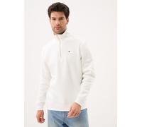 Tommy Jeans - Tjm Reg Fleece Qz Mo Bianco - Abbigliamento L Bianco