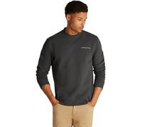 Tommy Jeans Uomo Felpa Linear Scollo Rotondo, Grigio (Washed Black), XS