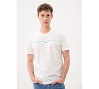 Tommy Jeans Linear Logo Regular Fit Short Sleeve T-shirt Bianco S Uomo