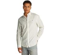 Tommy Jeans Tjm Reg Linen Blend LS Shirt Ext, Camicia L/S Uomo, Bianco (Ecru), S