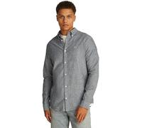 Tommy Jeans Tjm Reg Linen Blend LS Shirt Ext, Camicia L/S Uomo, Blu (Dark Night Navy), S