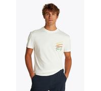 T-shirt Tommy Jeans Regular Twisted Signature manica corta bianco giallo rosso - XL