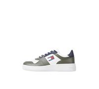 Tommy Jeans Tjm Retro Basket Ess Em0em01395, Sneaker con Suola Cupsole Uomo, Verde Deep Woods, 40 EU