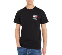 Tommy Jeans T-shirt Maniche Corte Uomo Essential Flag Tee Slim Fit, Nero (Black), XS