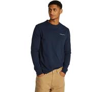 Tommy Jeans Uomo Maglietta Maniche Lunghe Linear Chest Slim Fit, Blu (Dark Night Navy), S