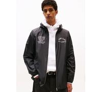 Tommy Jeans Giacca di mezza stagione nero / offwhite, Taglia XL