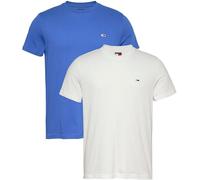 Tommy Jeans Tjm Xslim 2pack Jersey Tee Ext Dm0dm20687, Maglietta a Maniche Corte Uomo, Multicolore (Ecru/Tempo Blue), XXL Plus (Pacco da 2)
