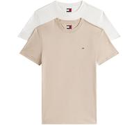 Tommy Jeans Tjm Xslim 2pack Jersey Tee Ext Dm0dm20687, Maglietta a Maniche Corte Uomo, Multicolore (Ecru/Gulf Sand), XS (Pacco da 2)