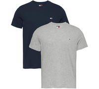 Tommy Jeans Uomo T-Shirt Maniche Corte Confezione da 2 Xslim Jersey in Cotone, Multicolore (Grey Htr/Dark Night Navy), XXL