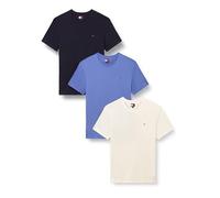 Tommy Jeans Tjm XSLIM 3PACK Tee Ext DM0DM21579 S/S T-Shirt, Multicolore (Dnn/Bianco Antico/Lt Hori Blue), S, Multicolore (Dnn/Bianco Antico/Lt Hori Blue), S