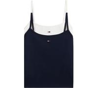Tommy Jeans Tjw 2pack Essential Strap Top Dw0dw18148 Canotta, Multi (Ecru/Dark Night Navy), M Donna