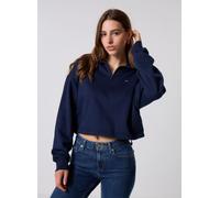 Tommy Jeans - TJW BXY CRP 1/4 ZIP Blu - Abbigliamento M Blu