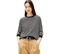 Tommy Jeans TJW Essential Crew Sweater Ext DW0DW20159 Pullover Maglione, Nero (Nero/Ecru Stripe), L, Nero (Nero/Ecru Stripe), L
