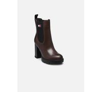 Tommy Jeans Donna Stivali Mezza Gamba Leather con Tacco, Marrone (Dark Mocha), 41