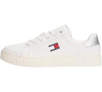 Tommy Jeans Tjw Logo Outsole Sneaker Ess En0En02703, Basso Top, Donna, Bianco (Ecru/Silver), 36 EU
