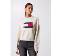 Tommy Jeans - Tjw Melange Flag Swe DW0DW21782 Beige - Abbigliamento XS Beige