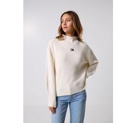 Tommy Jeans - Tjw Mockneck Badge S DW0DW21676 Bianco - Abbigliamento XL Bianco