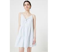 Tommy Jeans - Tjw Poplin Tiered Strappy Dress Blu - Abbigliamento L Blu