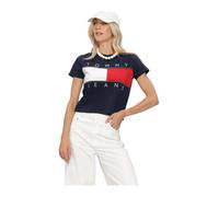 Tommy Hilfiger Regular Flag Ss Tee Dark Night Navy Taglia: M | Maglie Sportivi Outlet | Donna | Nero