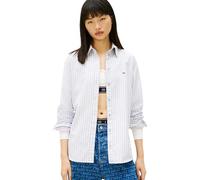 Tommy Jeans Tjw Reg Oxford Shirt Dw0Dw19890, Camicia a Maniche Lunghe, Donna, Blu (Periwinkle Dusk/Stripe), M